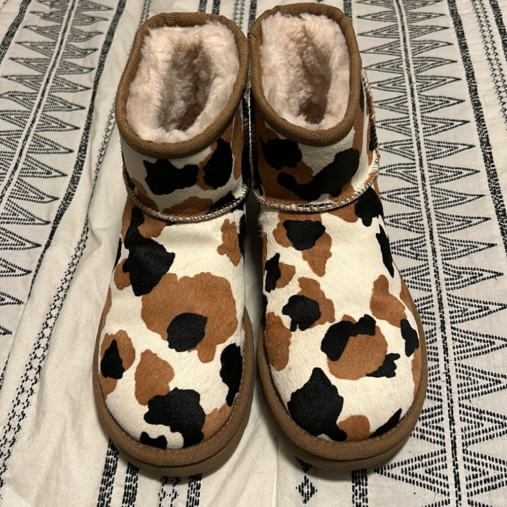 Cow print uggs